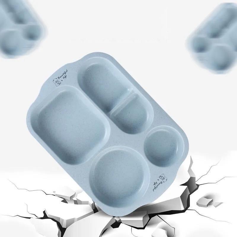 Children's Meal Plate Cutlery Set Kindergarten Lunch Plate Shatter-resistant Household Creative Baby Grid Plate Tableware Set