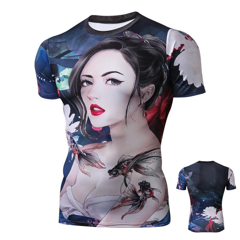 Short-sleeved T-shirt Men's Summer Personality Slim Round Neck Men's and Women's 3D Printed Clothes