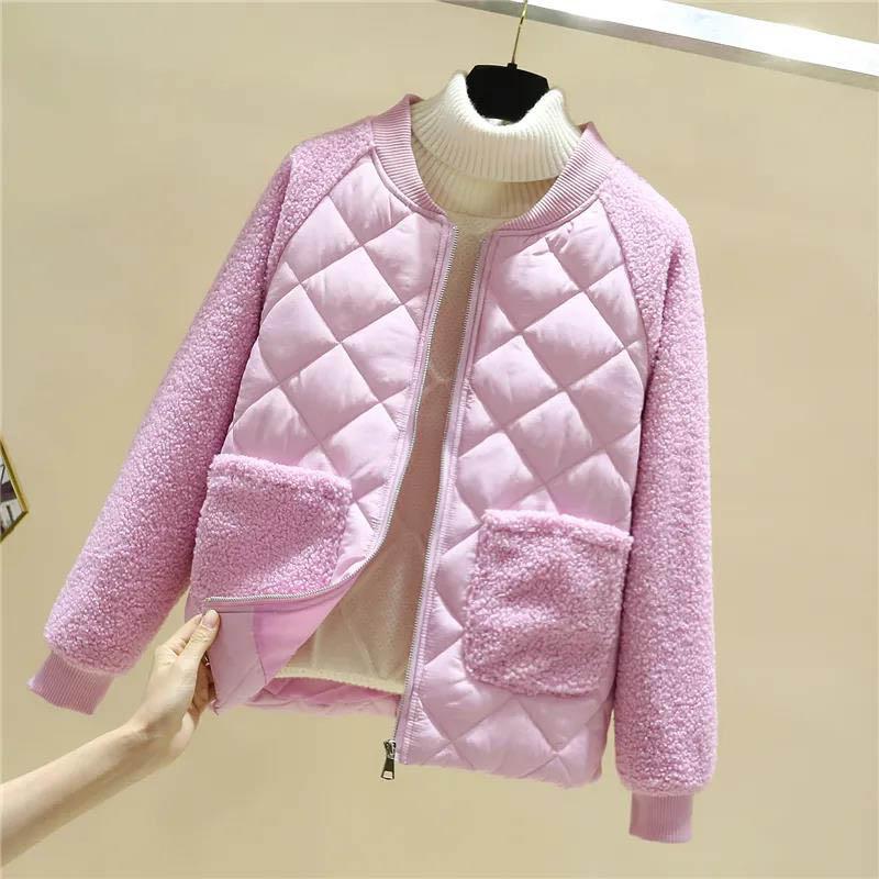 Women's Short Cotton-padded Jacket Loose Winter Style Anti-lamb Hair Fashion Small Padded Jacket Plus Size Coat