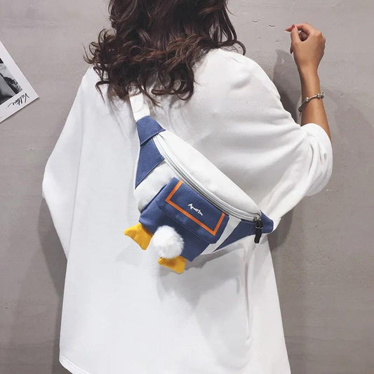 Canvas Bag Women's Casual Simple Solid Color Shoulder Bag Korean Version of Nylon Cloth Cute All-match Messenger Bag