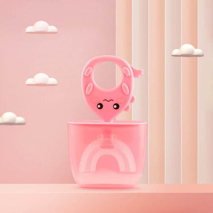 Children's U-shaped Toothbrush 2-8-9-15 Years Old Baby Baby Soft Bristled Silicone Toothbrush Antibacterial Brush Head