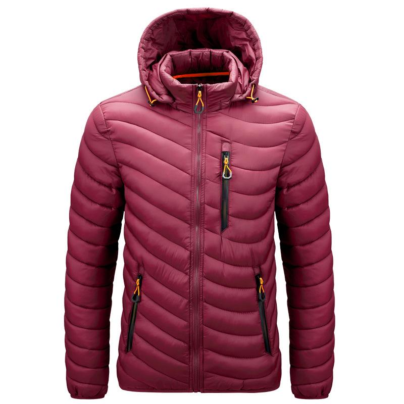 Winter Hooded Jacket Down Coat Solid Stand Collar Warm Jackets and Coats Men's Parkas