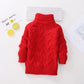 Autumn Winter Children's Sweaters Boys' Round Neck Sweaters Girls' Thickened Bottoming Pullovers Baby Turtleneck Sweaters