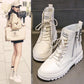 Woman Leather Ankle Boots Lace Up Shoes Woman Short Autumn Winter  Martin boots Platform Heels Working Boots Footwear
