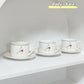 Ins Style Korean Retro Ceramic Coffee Cup and Saucer Set Afternoon Tea Cup Girl High-value Cute with Spoon