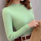 Spring and Autumn Slim Loose Bottoming Shirt Long Sleeve Casual Short Knit Sweater Female Half Turtleneck Sweater Women