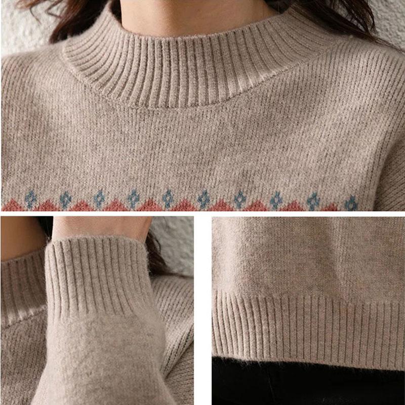 Sweater Women's Pullover Color Striped Knitwear Korean Loose Top Trending Sweater Autumn and Winter Fluffy Lazy Style