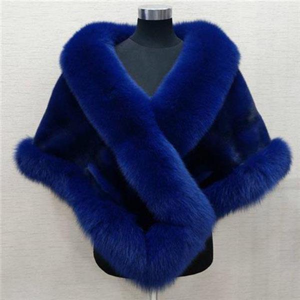 Faux Fur Shawl Women  Imitation Fox Fur Dress Capes Thick Warm Short Furry Jacket  Autumn Winter