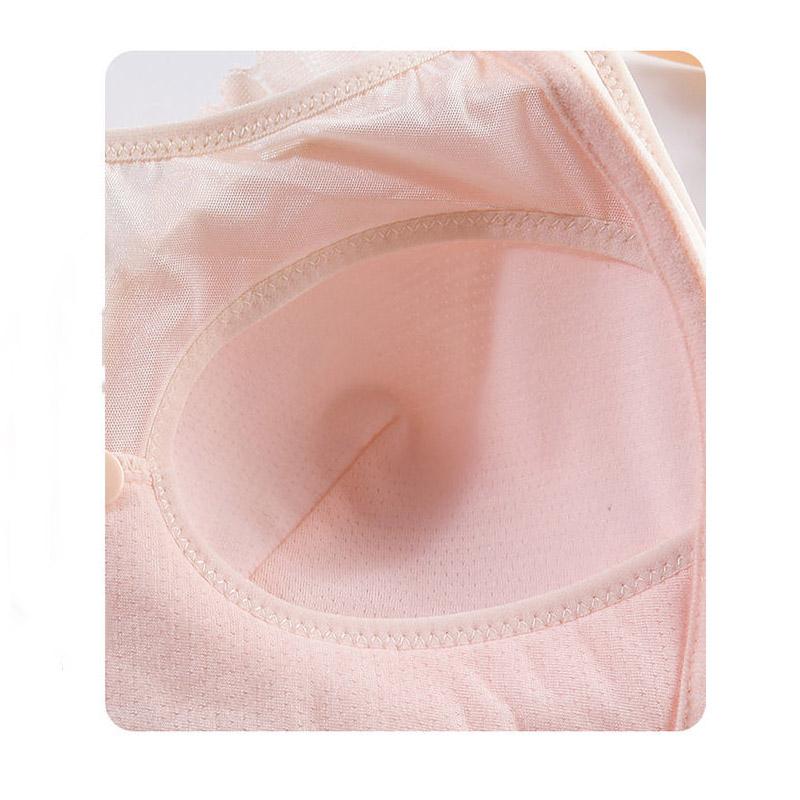 Breast Feeding Bra Gathers Anti Sagging Pregnant Women's Bra, Postpartum Feeding Underwear, Front Buckle, Thin Without Steel Ring