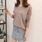 Winter Women V-neck Thickened Pullover Back Buckle Loose Office Warm Undershirt Sweatshirt