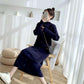 Long Sweater Over The Knee Retro Single-breasted Base Knitted Autumn and Winter Women's Dress