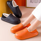 Autumn and Winter Couple Cotton Slippers Household Household PU Leather Warm Shoes Waterproof Non-slip Plush Slippers