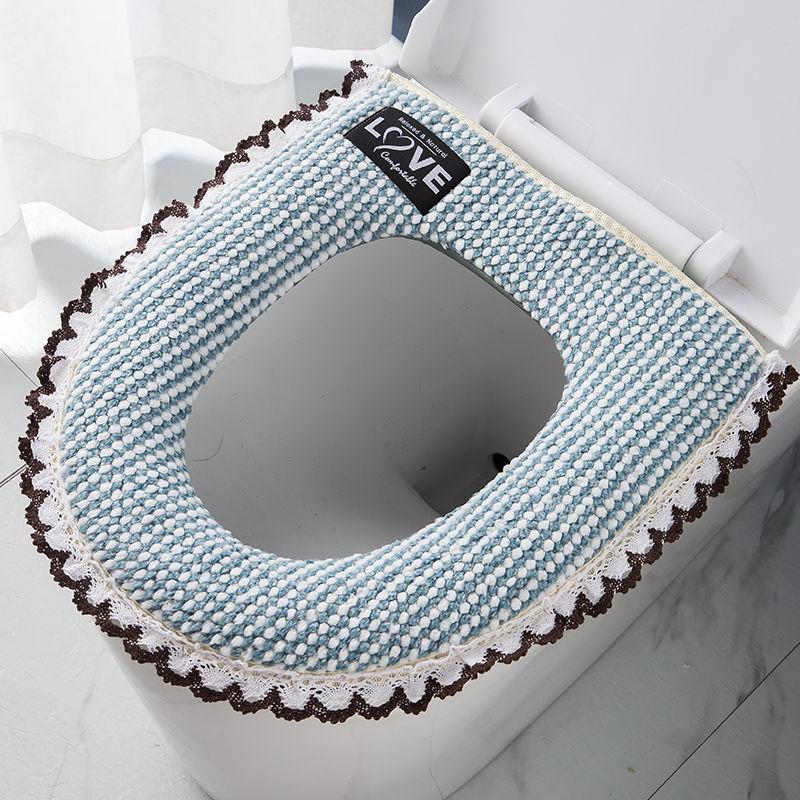 Universal Toilet Seat Cover Round Toilet Seat Cushion Winter Thickening Warm Washable Zipper Toilet Seat Cover