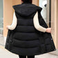 Women's Winterized Vest Detachable Hood Warm Oversized Mid-Length Mommy Jacket