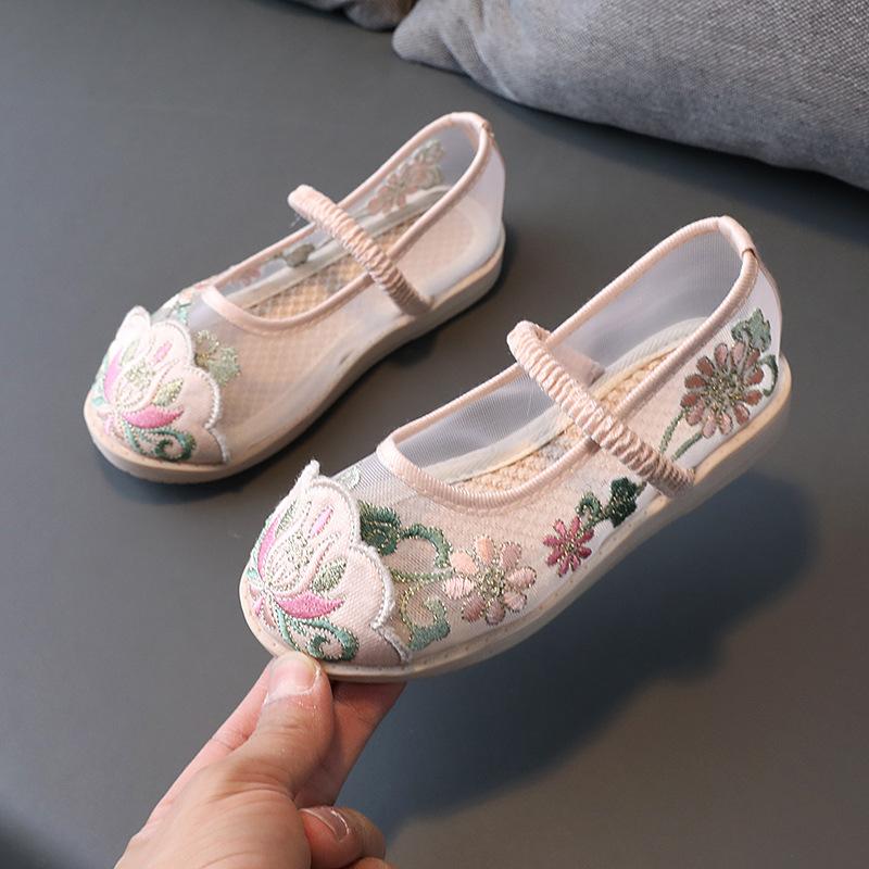 Spring and Summer Children's Cloth Shoes Dance Shoes Students Show Embroidered Shoes