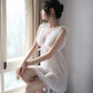 Plus Size Women's Sexy Mesh Nightdress Summer Transparent See-through Lace Suspenders Short-sleeves Two-wear Sexy Nightdress