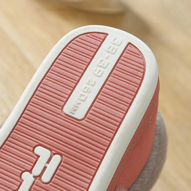 Winter Warm Cotton Slippers Women Men Home Shoes Simple Non-slip Indoor Slides Corduroy Couple Slipper Female Shoes