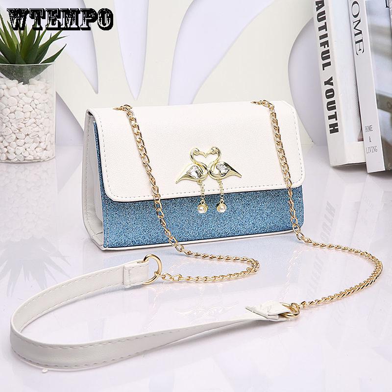 Crossbody Sleek Minimalist Shoulder Bag Handbag Casual Bag Hit Color Chain Bag