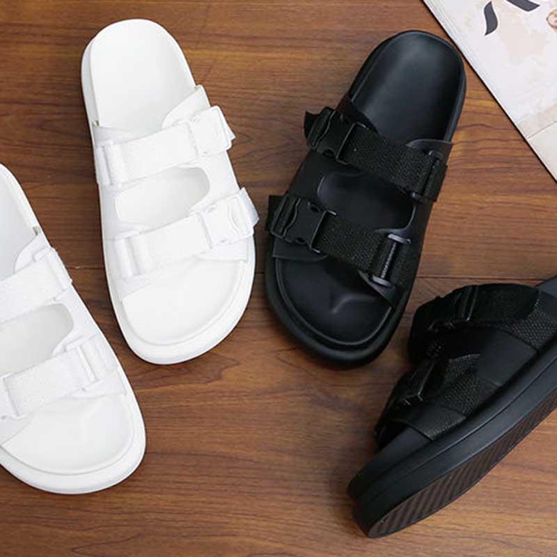 Size35-40 Summer Women Slippers Bohemian Beach Waterproof Slippers Wedge Platform Crystal Letter Sandals Outdoor High Heels