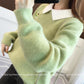 Autumn and Winter Loose Sweater Mink Velvet Knitted Jacket Fashion Simple Young Women's Top