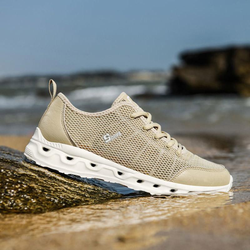Men's Hollow Mesh Breathable Sneakers Lightweight Casual Non-Slip Sneaker Shoes