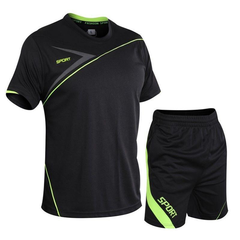 Plus Size Sports Suit Men's Quick-drying Summer Running Sportswear Fitness Training Loose Breathable Casual Suit