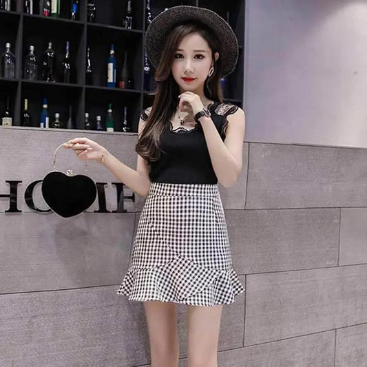 High-waisted Fishtail Skirt Short Skirt Women's Half-length Skirt A-line Skirt Summer Thin Hip Ruffled Shorts Skirt Sexy and Cute