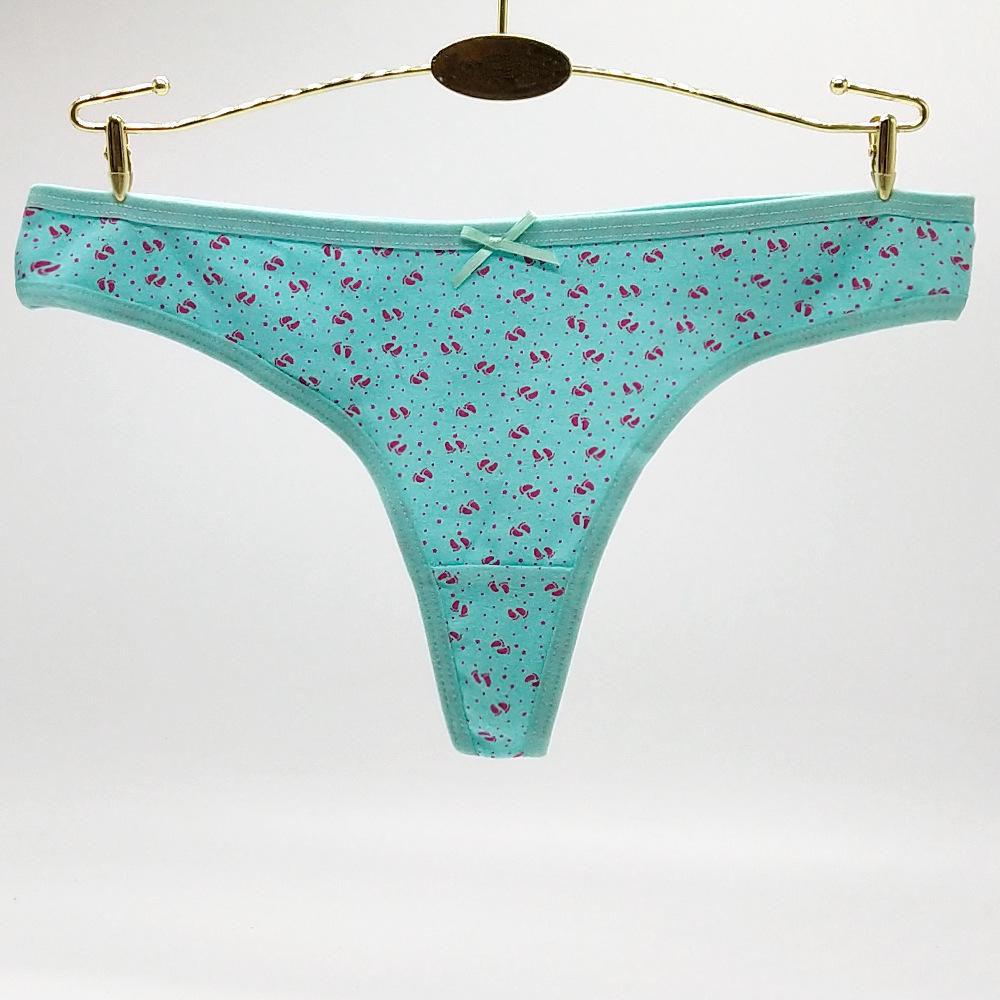 6 Pcs/Lot Brand Panties Women G-String Cotton Print Briefs Breathable Sexy Lingerie Underwear