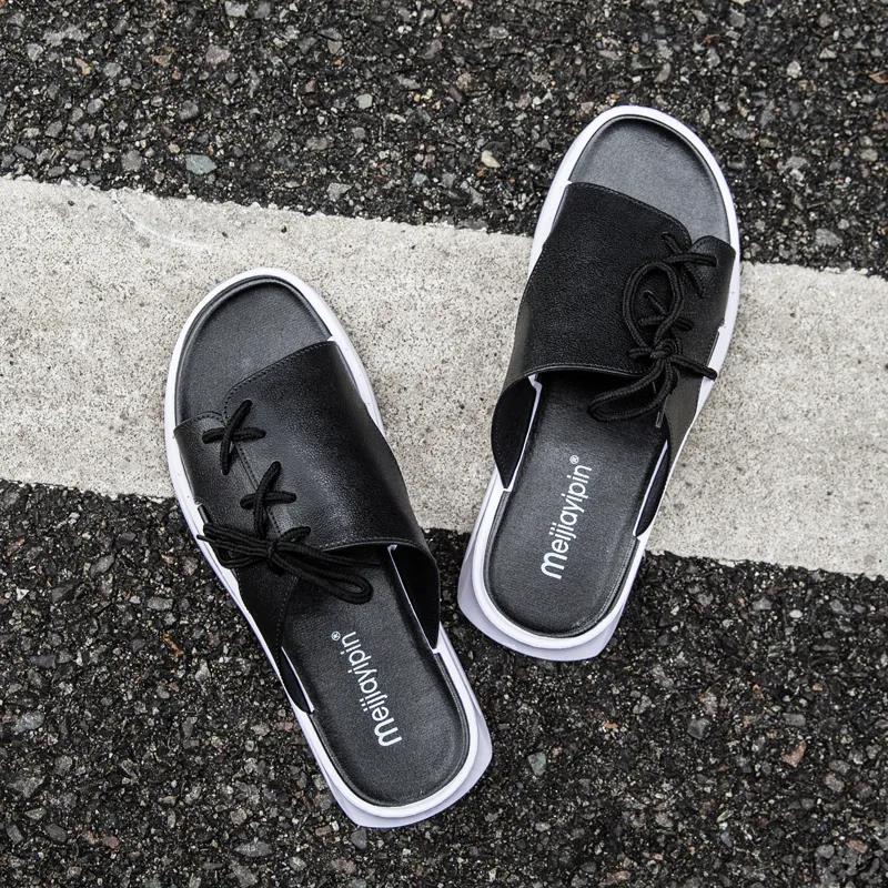 Men's Slippers Summer Korean Outdoor Trend Thick-soled Outer Wear Net Red Strap Sandals and Slippers