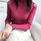 Half Turtleneck Button Sweater Women's Large Size Loose Pullover Bottoming Shirt Thickened Warm Knit Sweater