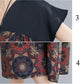 WTEMPO Ethnic Style Plus Size Ladies stitching Dress Summer V-Neck Long Dress Casual Mid-calf Length