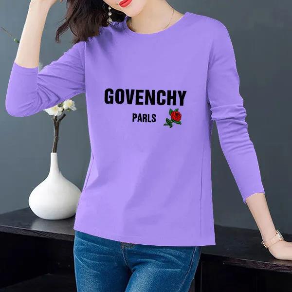 Spring T-shirt Women Long Sleeve Pullover Casual Loose Shirt Boutique Bottoming Shirt