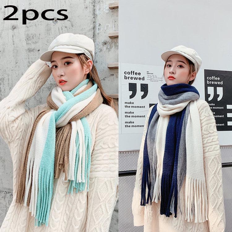 Christmas gift Woman 2pcs Wild Shawl scarf Long section scarf Birthday present Winter warm scarf