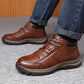 Mountaineering Men's Shoes Winter Plus Velvet Warm Outdoor Sports and Leisure Leather Boots Non-slip Travel Shoes