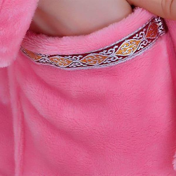 Noble Beige Ladies Pajamas Cashmere Warm Home Clothes Striped Homewear Quick-drying Bathrobe Robe Coat Long