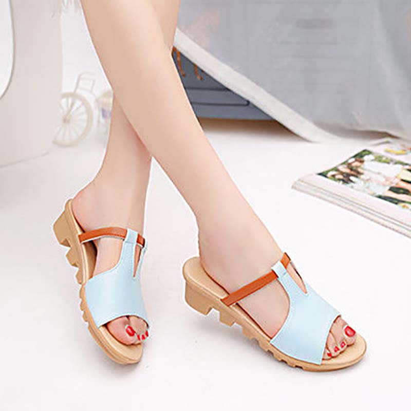 Summer Women's Shoes Flip-flop Sandals and Slippers Women's Flat-soled Non-slip Student Shoes Korean Fashion Slope Heels Soft-soled Shoes