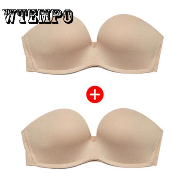 Women Sexy Bra Push-Up One-Piece Seamless Brassiere Fashion Invisible Silicone