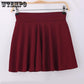 Spring Summer Women's Short Pettiskirt Anti-empt Puffy Oversized Elastic Waist Good Elasticity Pleated A-line Skirt