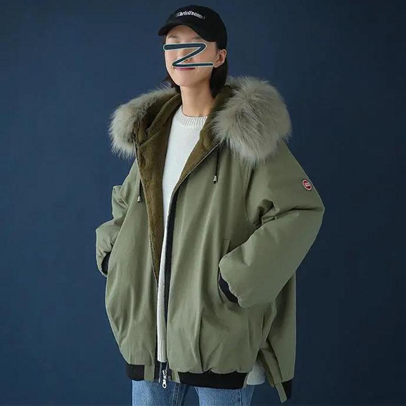 Winter Padded Jacket Ladies Loose Fashion Lamb Wool Coat Cotton Jacket  Student Cotton Jacket