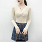 Spring and Autumn Knitted Sweaters Long-sleeved Tops Slim Bottoming Shirts Were Thin and Versatile Women's Bottoming Shirts