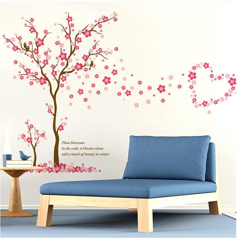 Living Room Removable Wall Sticker Bedroom Warm Sticker Wallpaper Wall Painting Big Tree Plum