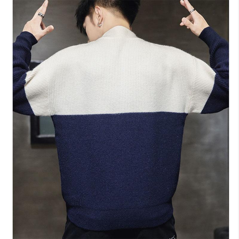 Autumn and Winter Sweater Trend Knit Sweater Round Neck Men's Thick Solid Color Base Shirt