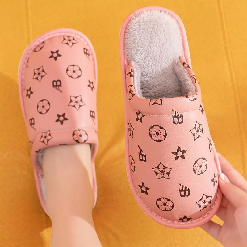 Indoor Non-slip and Dirt-resistant Cotton Slippers To Keep Warm Autumn and Winter Flat Shoes Fashion Casual