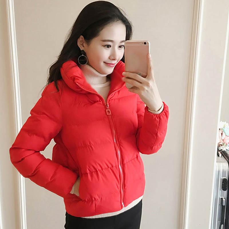 Women's Short Down Padded Jacket Korean Style Short Bread Coat Loose and Thick Ladies Small Padded Jacket