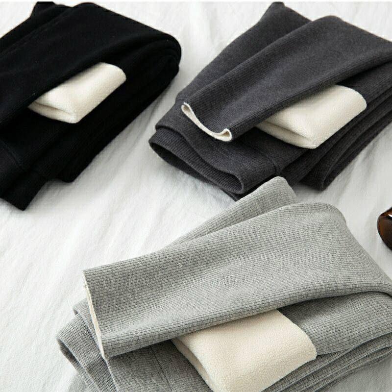 Leggings Women's Outer Wear Trousers Winter Plus Velvet Thickening Black Gray Large Size High Waist Pants