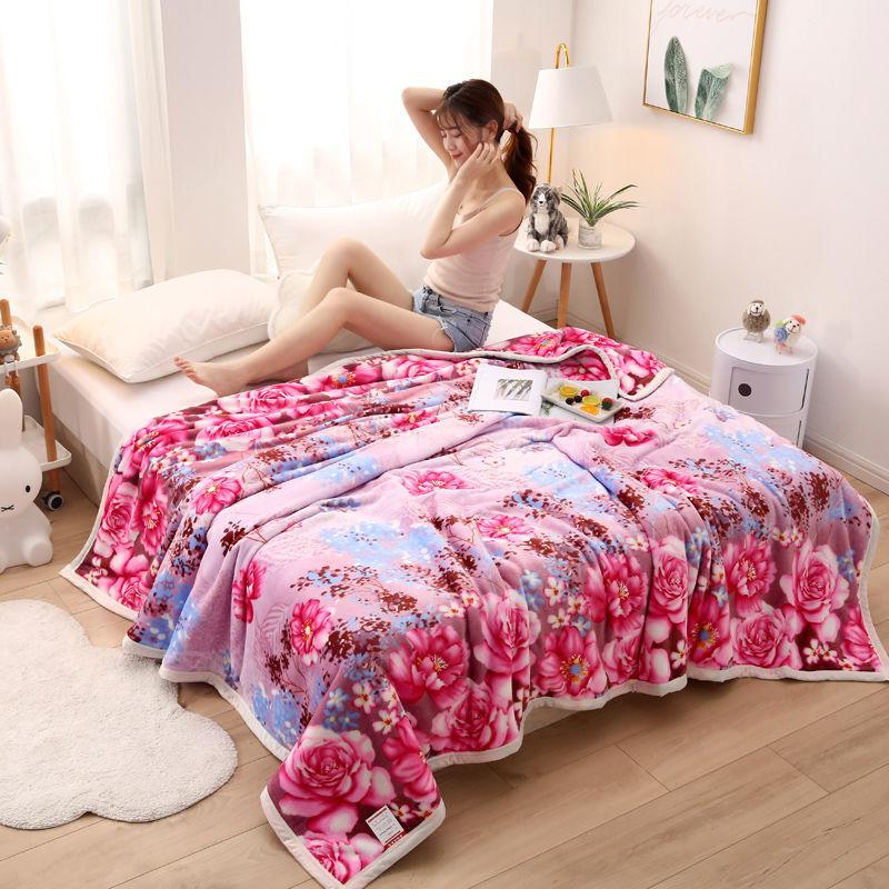Winter Coral Fleece Blanket Plush Warmth Soft and Skin-friendly Bed Sheet Flannel Cover Blanket Quilt Blanket Cushion