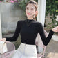 Spring and Autumn Slim Fit Sweater Pullover Bottoming Shirt Autumn and Winter All-match Short Stretch Knit Sweater Young Women Sweater