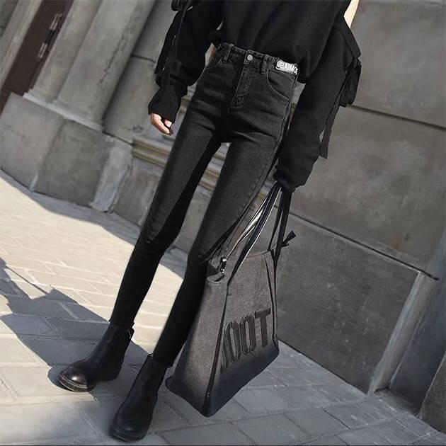 High Waist Jeans Plus Size Women Skinny Velvet Jeans Woman Pencil Pants Casual Stretch Fashion