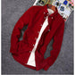 Corduroy Slim Fit Long Sleeve Shirt Men's Solid Color Casual Shirt Spring High Quality Pocket Lapel Shirt