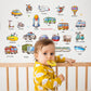 Cartoon car free kindergarten early education dormitory children's Day gift with heart wall stickers